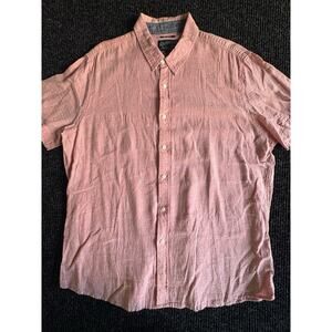 American Rag Men Red Frost Color Short Sleeve Button Down Shirt Size XL